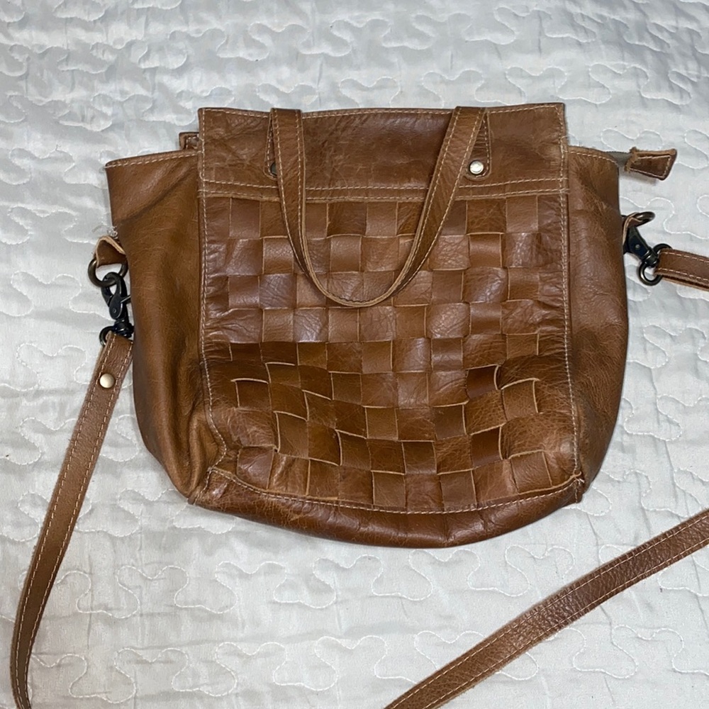 Myra Checkered leather purse